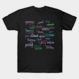 Neon Racing Track Outlines- Formula One T-Shirt
